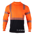 Classe 2 Shirt di sicurezza a maniche lunghe con fondo nero Hivis